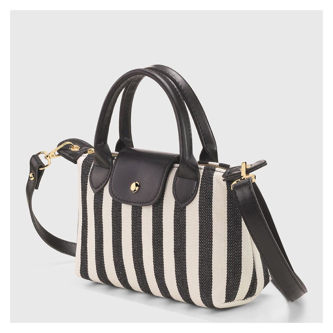 Black Canvas Shoulder Bag main product photo