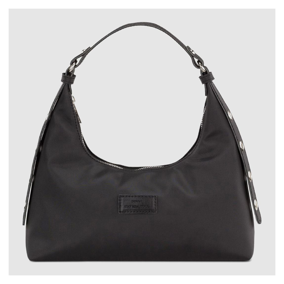Black Sateen Leather Handbag main product photo