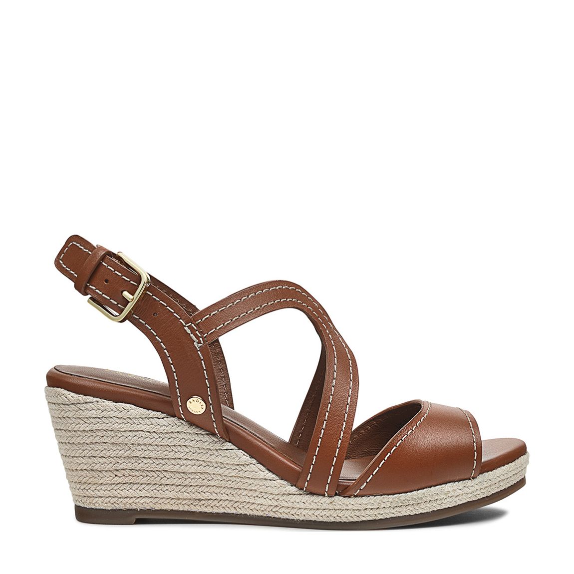 Tan Florence Close Wishbone Midi Wedge Sandals main product photo