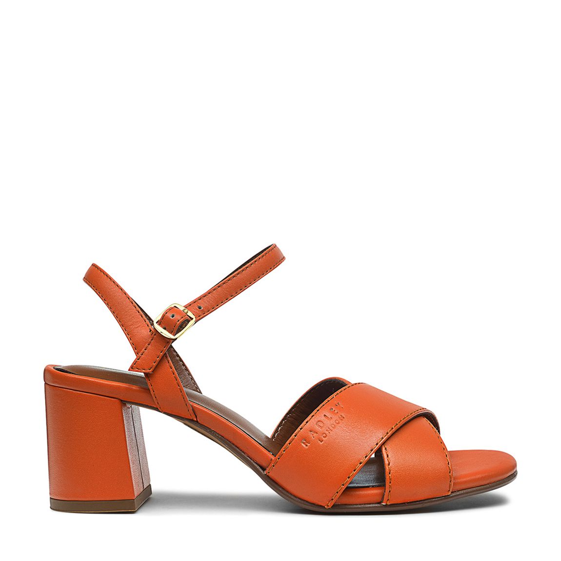 Orange Garden Pier Crossover Block Heeled Sandals main product photo