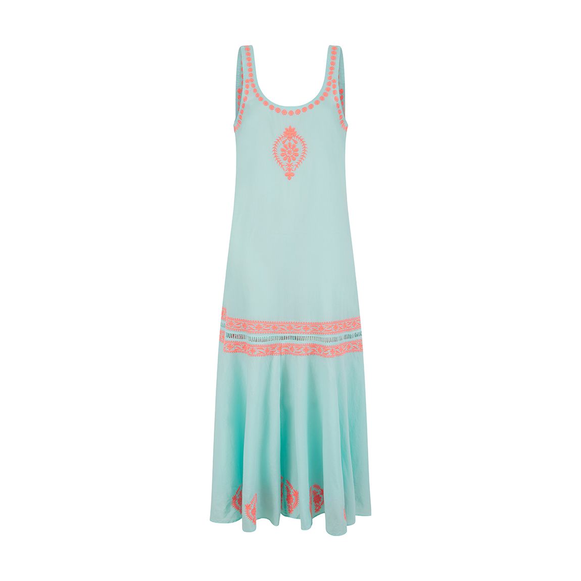 Roma Dress Aqua-Neon Coral main product photo