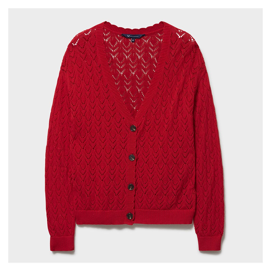 SCALLOP EDGE POINTELLE CARDI main product photo
