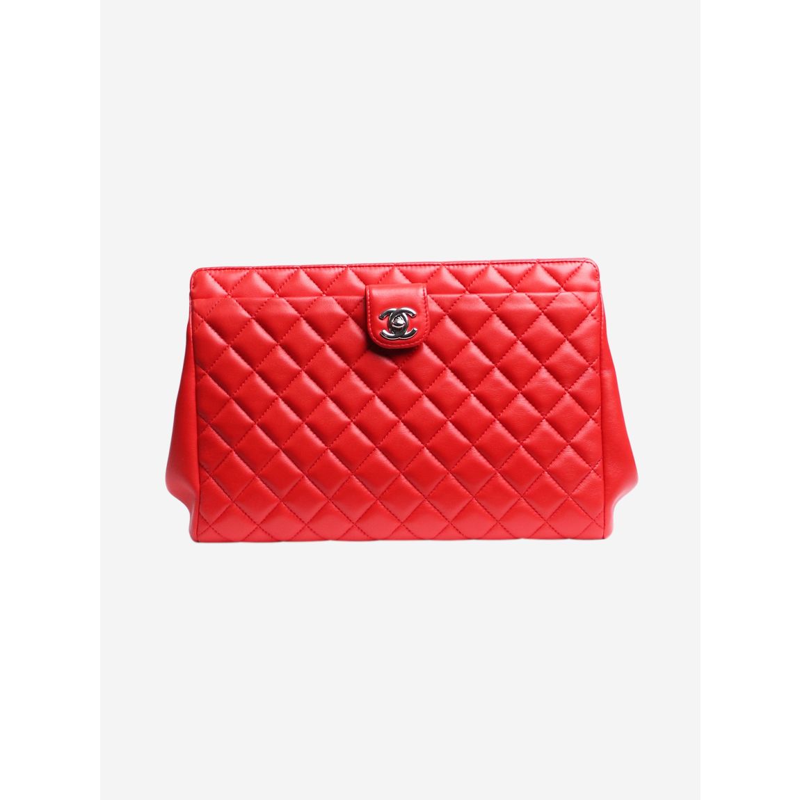 Chanel red quilted clutch main product photo