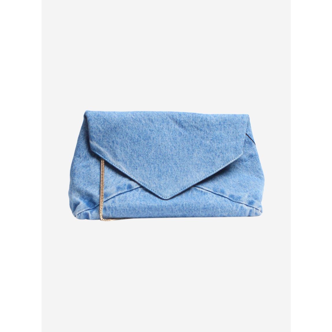 Blue denim envelope clutch main product photo