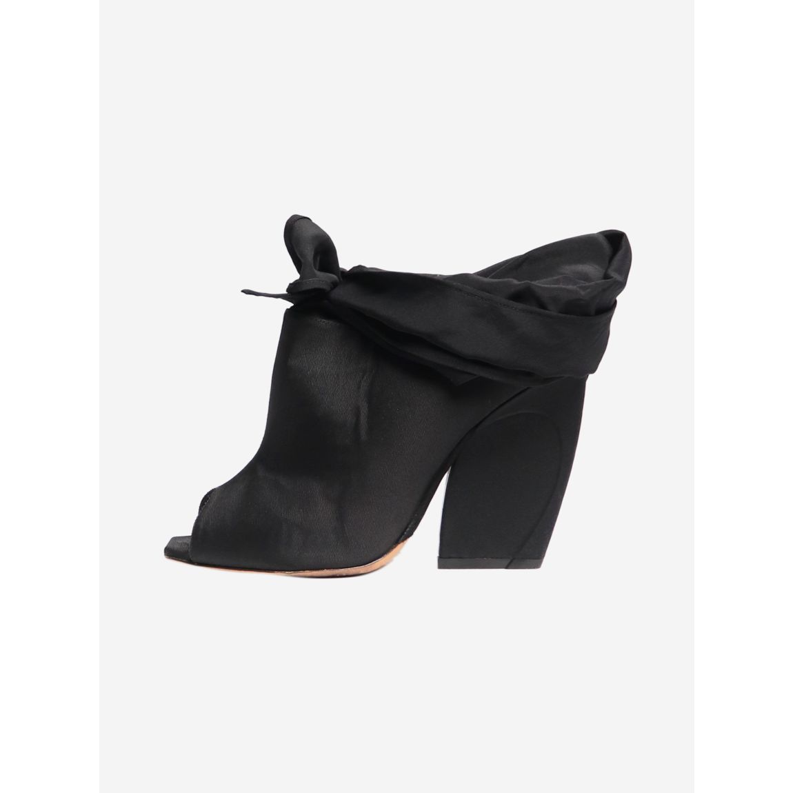 Black satin tie-up heels , EU 38.5 main product photo