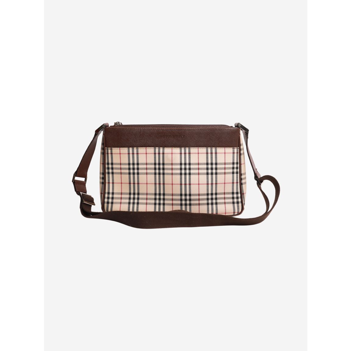 Neutral Nova check canvas shoulder bag main product photo