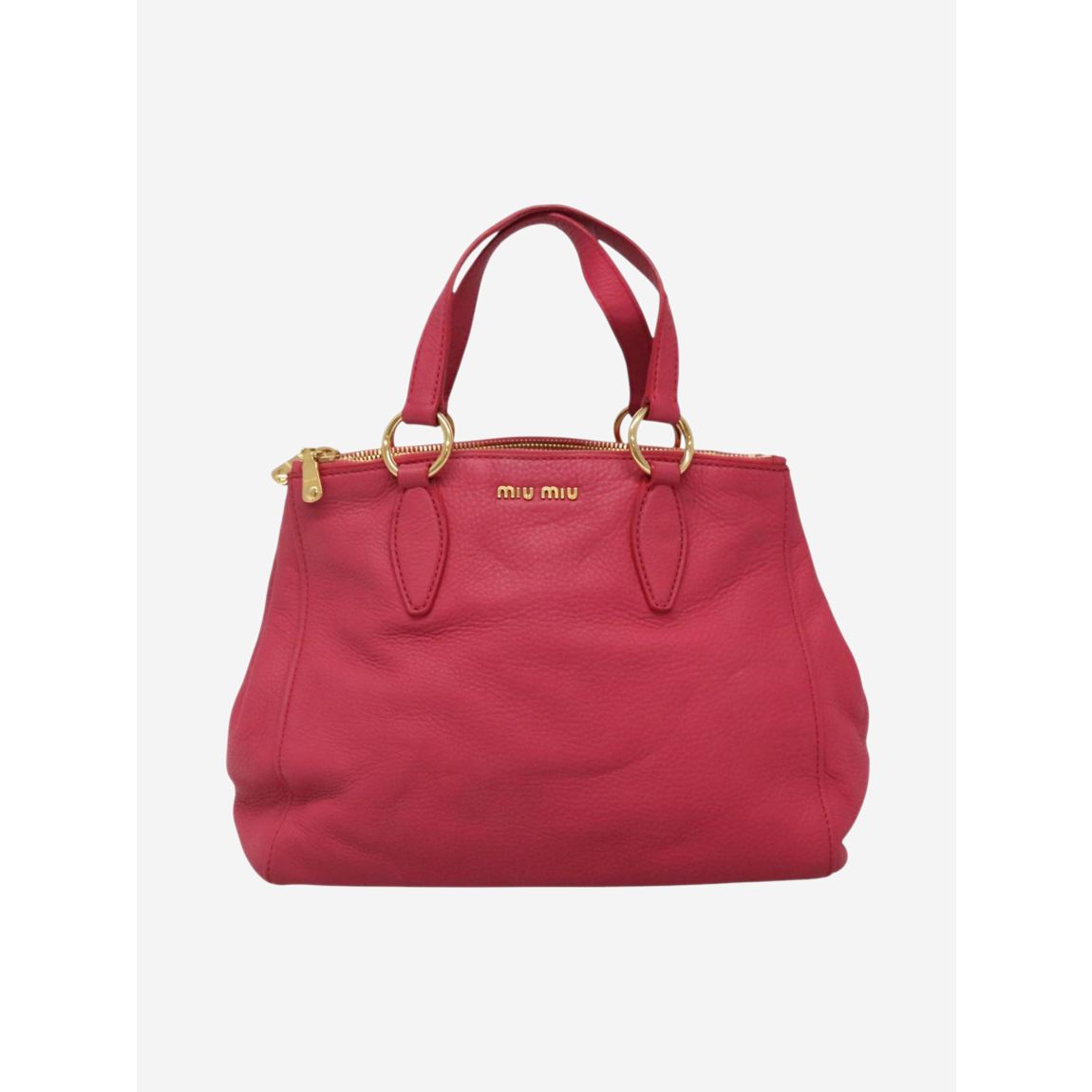 Pink leather 2way bag main product photo