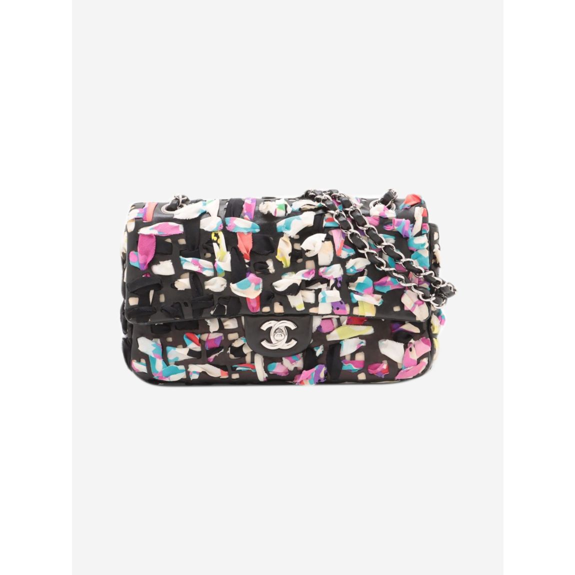 Black 2010 silk and lambskin Classic Single Flap bag main product photo