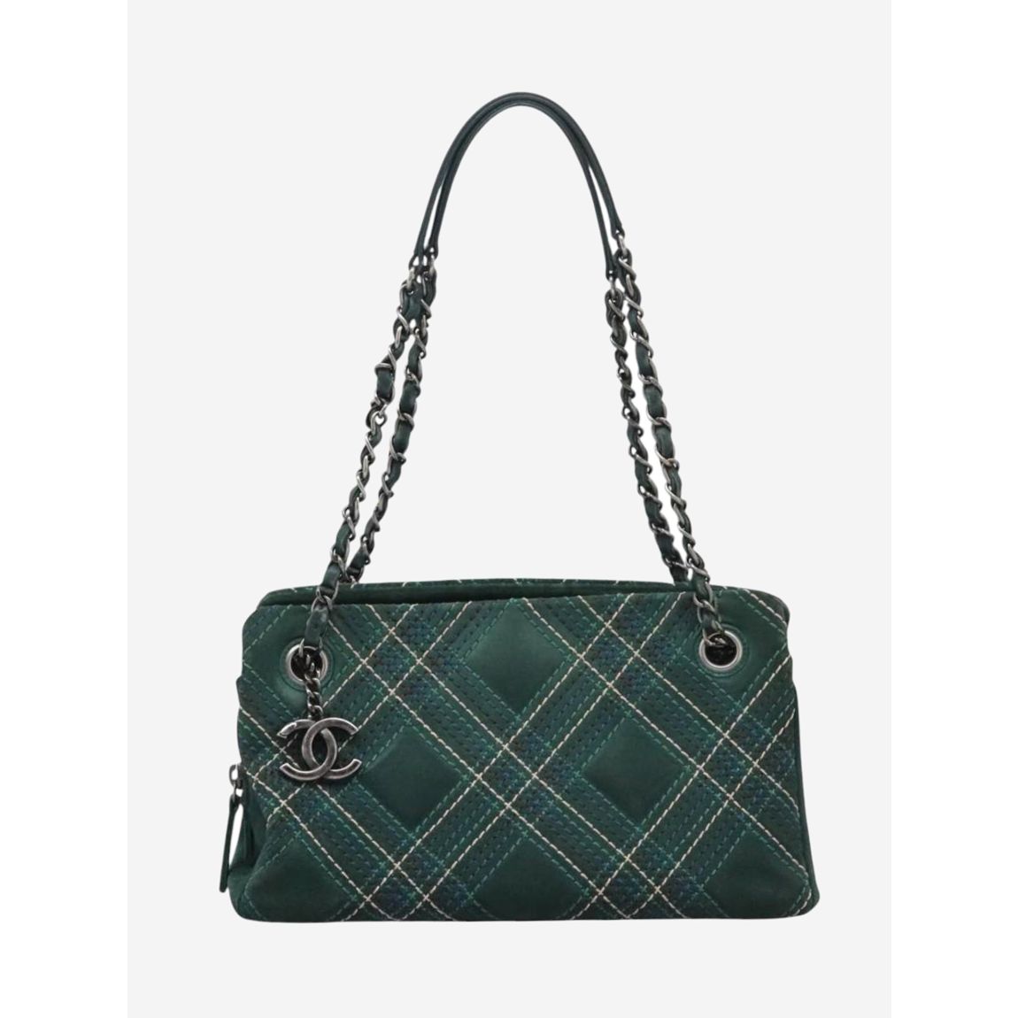 Dark green 2013 suede chain shoulder bag main product photo