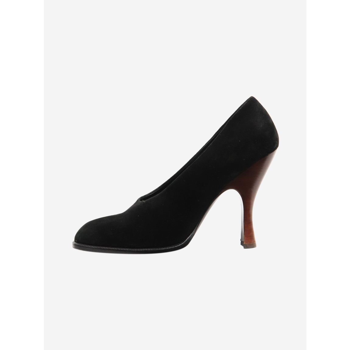 The Row black suede pumps main product photo