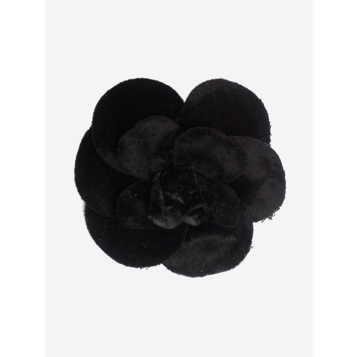 Black camellia brooch main product photo