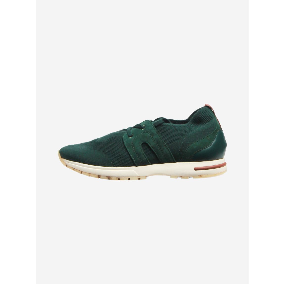 Green knit and suede trainers main product photo