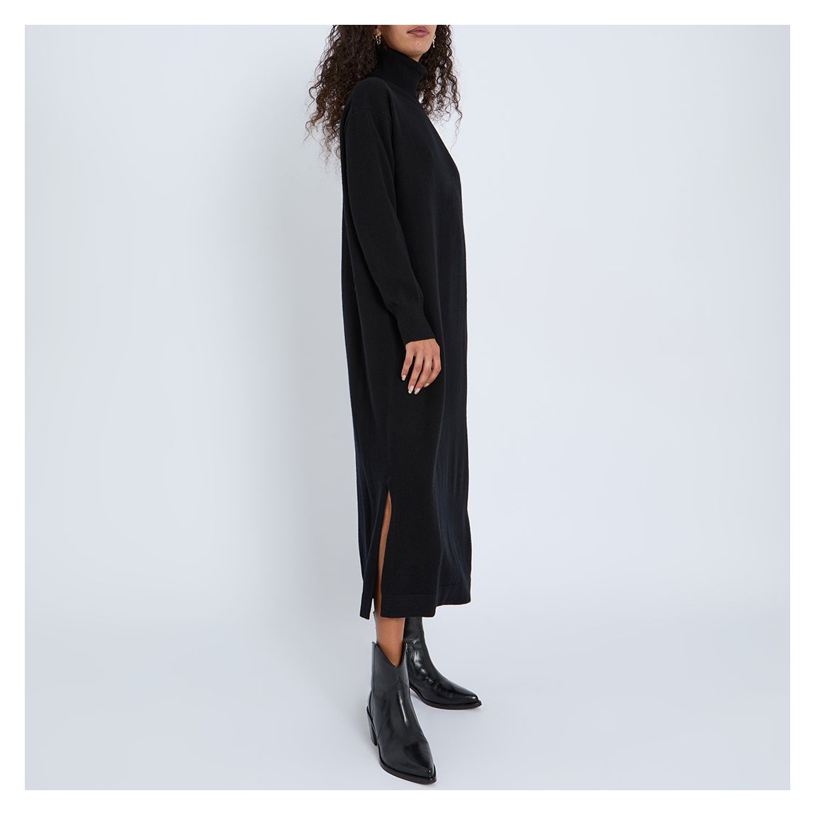 BLACK WOOL DRESS main product photo