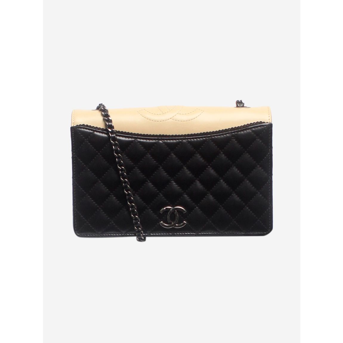Black and beige 2015 Ballerine quilted flap bag main product photo