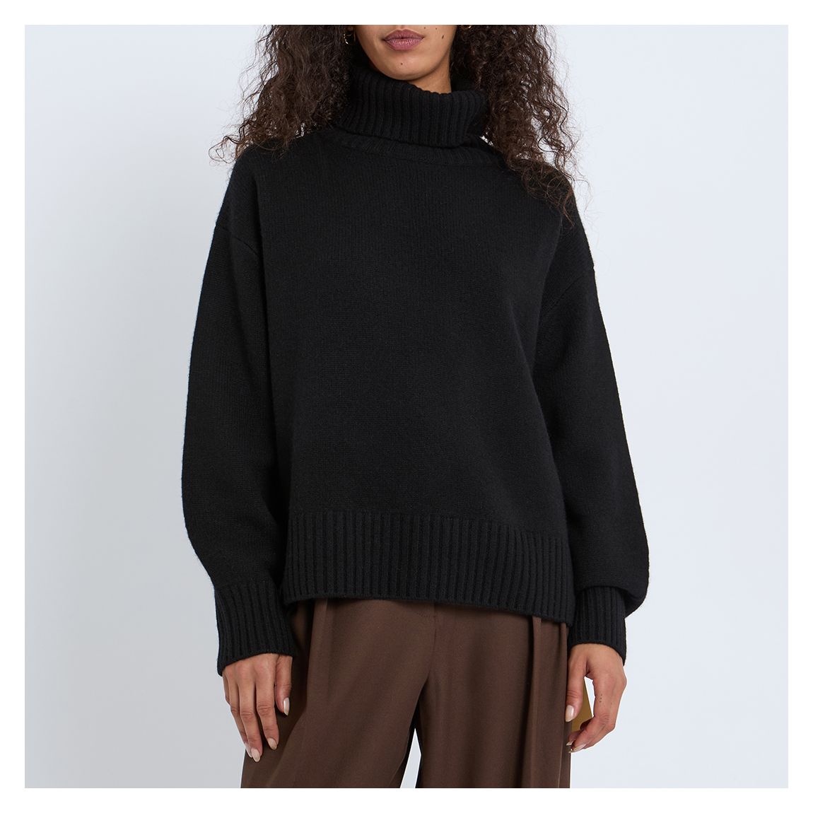 BLACK CASHMERE BLEND ROLL NECK main product photo