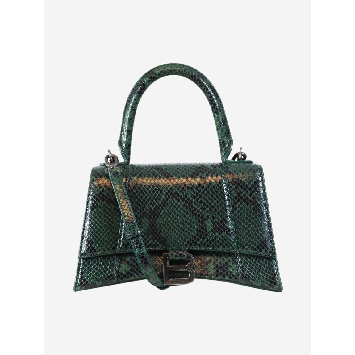 Green small python Hourglass 2way bag main product photo