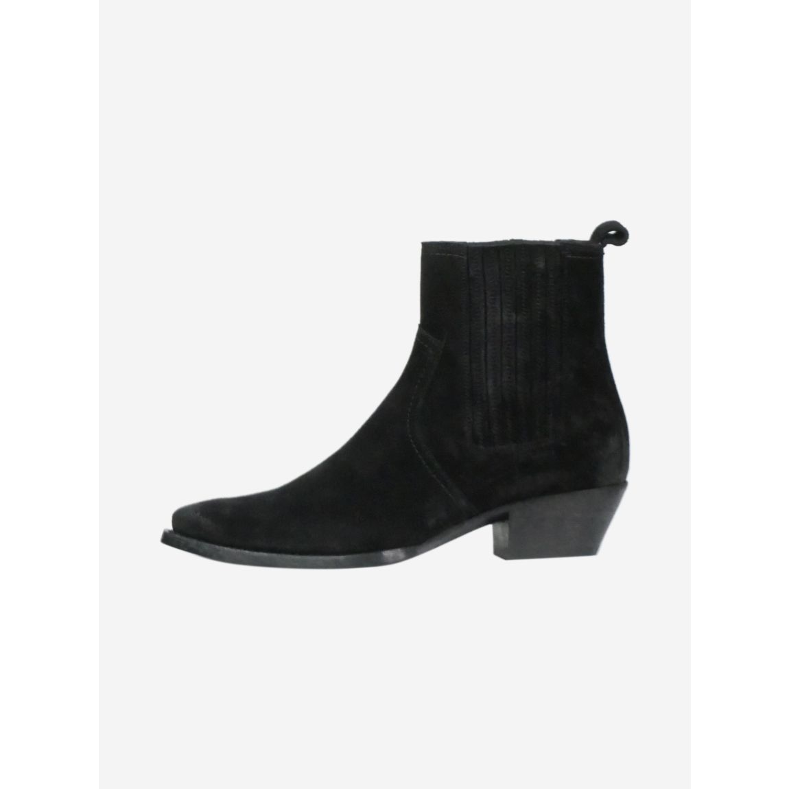 Black suede ankle boots main product photo