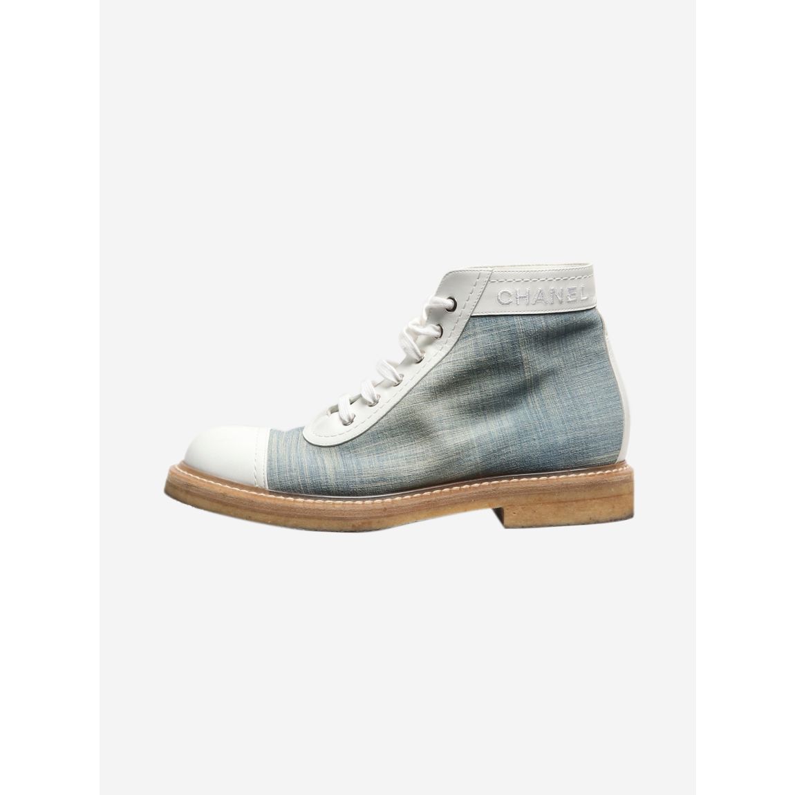 Blue denim glitter ankle boots main product photo