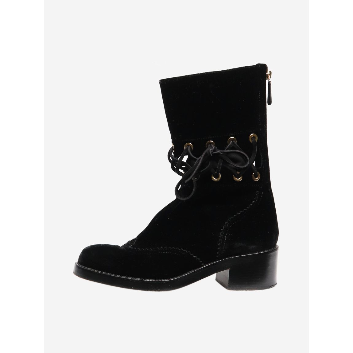 Chanel black velvet ankle main product photo