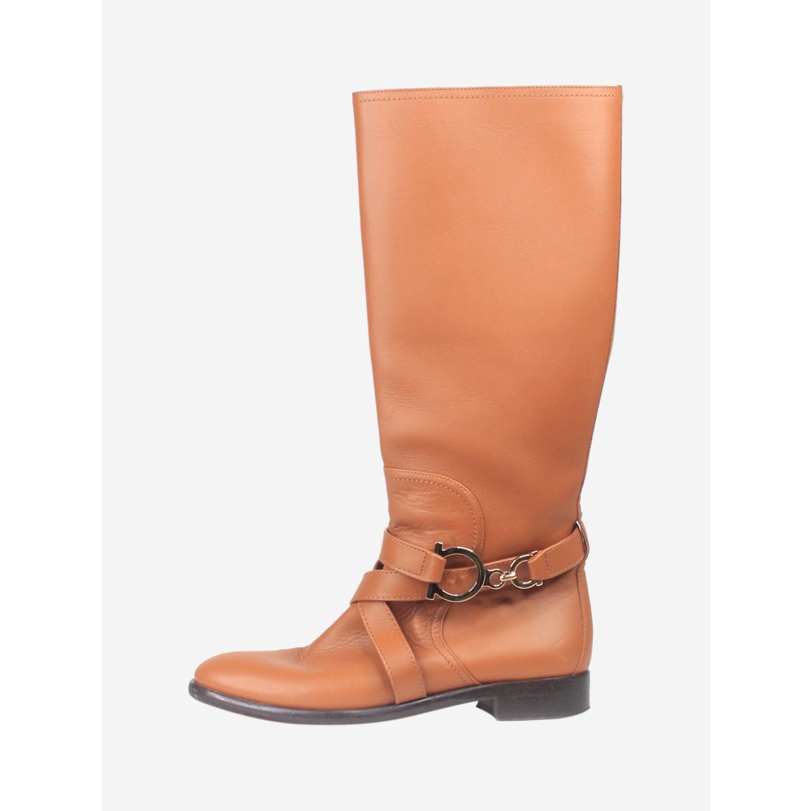 Brown leather riding boots main product photo