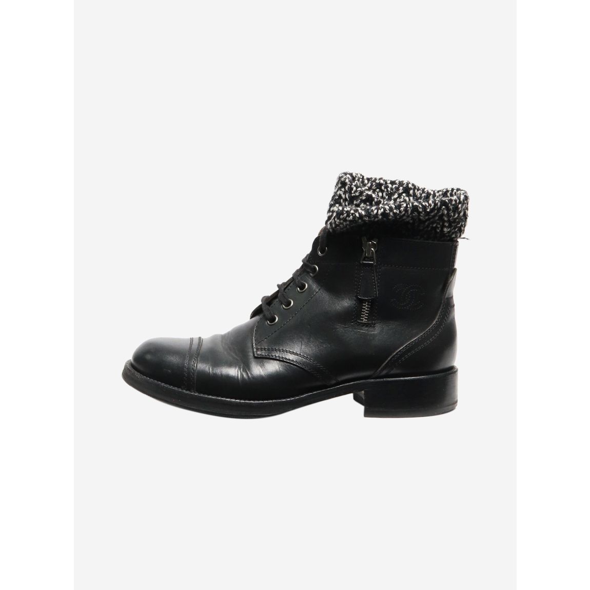Black tweed lined CC ankle boots main product photo