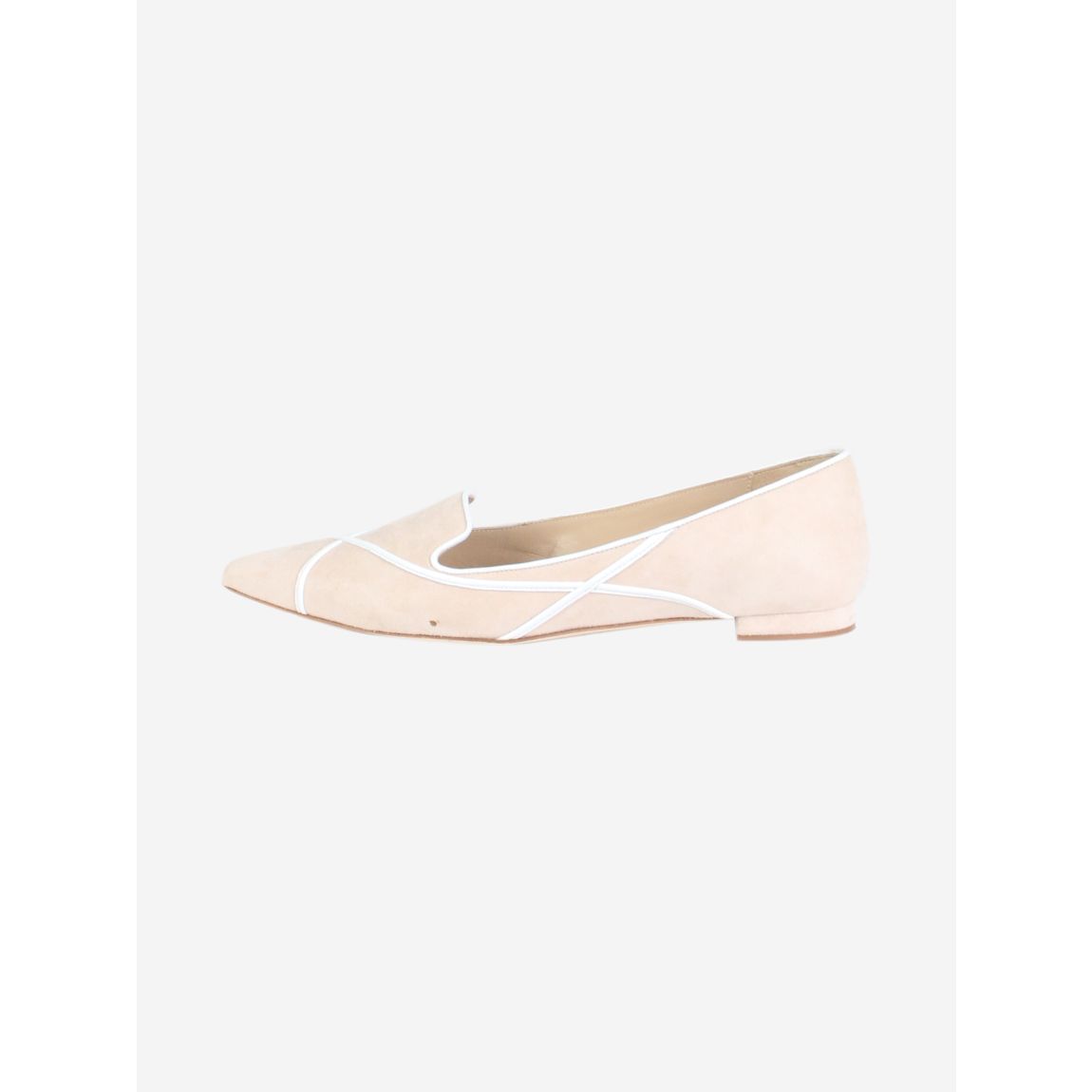 Neutral suede pointed toe flats main product photo