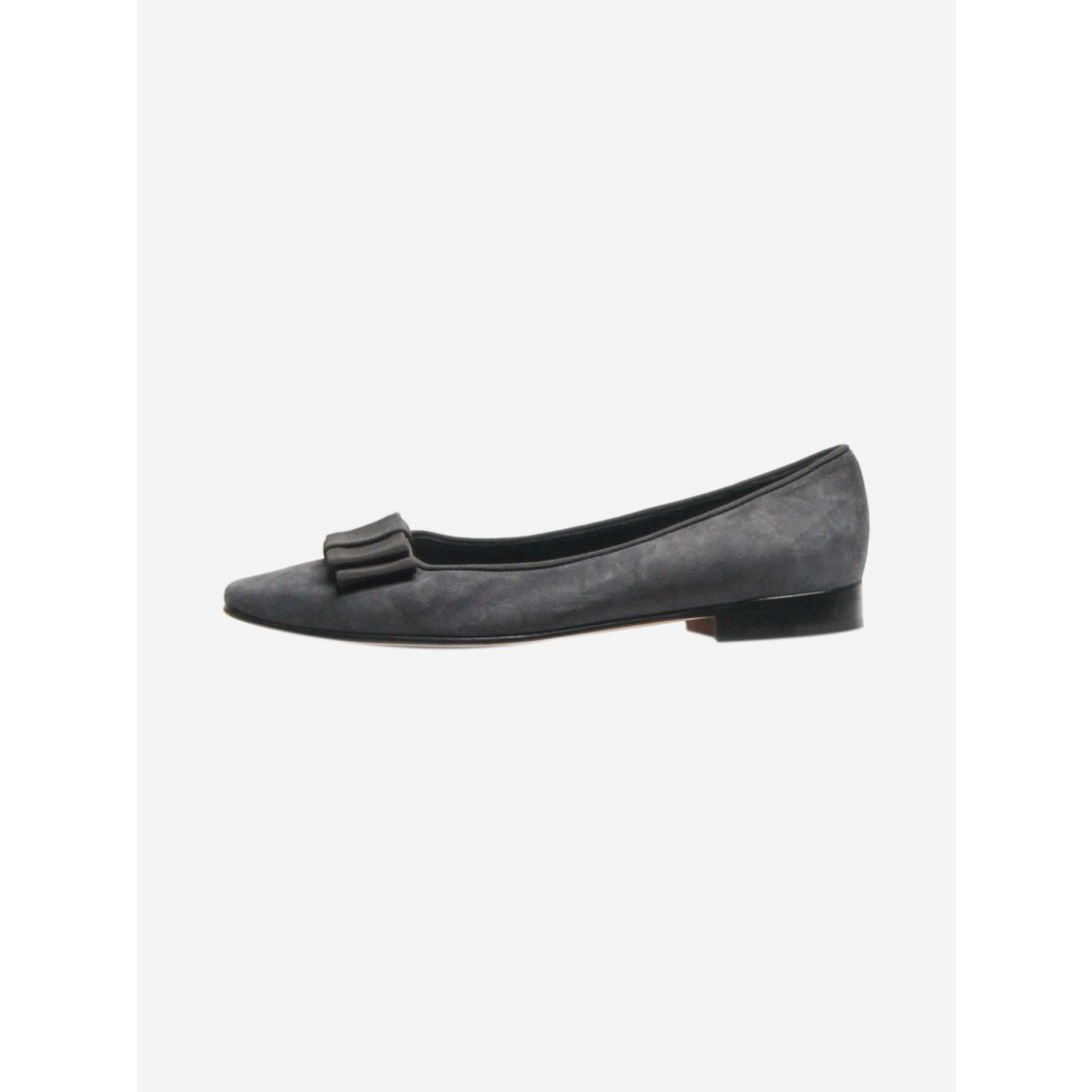 Dark grey suede ballet flats main product photo