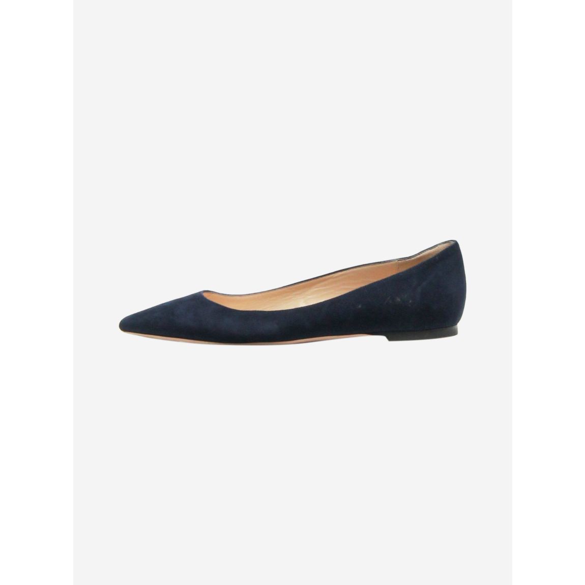 Dark blue suede ballet flats main product photo