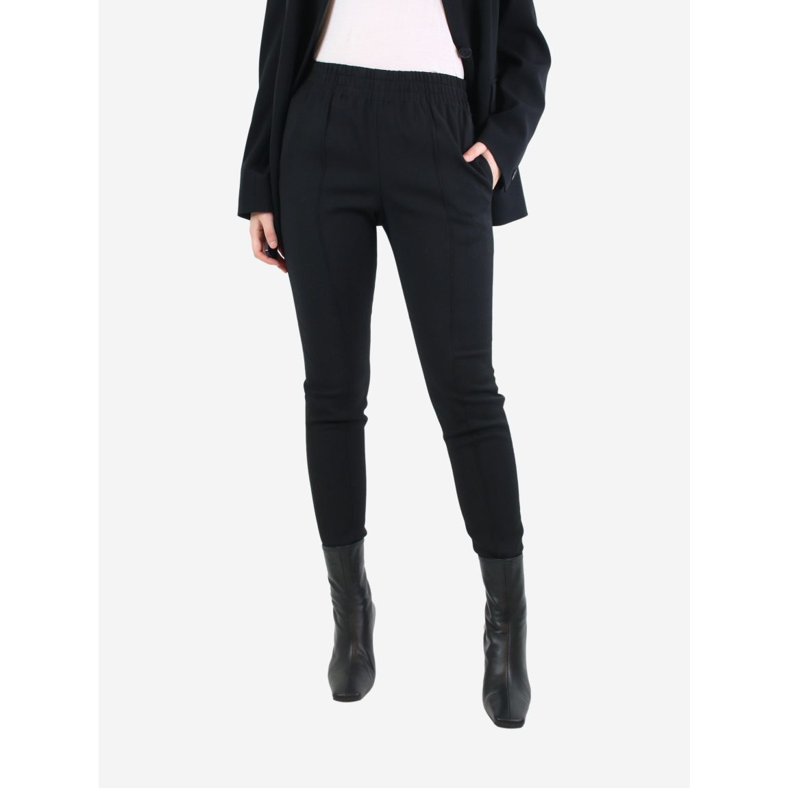 Black elasticated trousers main product photo