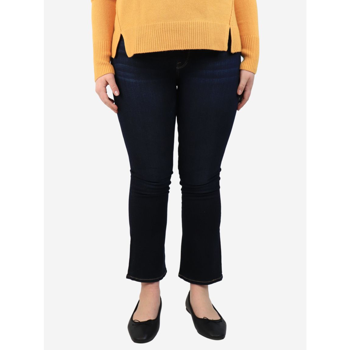 Indigo cropped bootcut jeans main product photo
