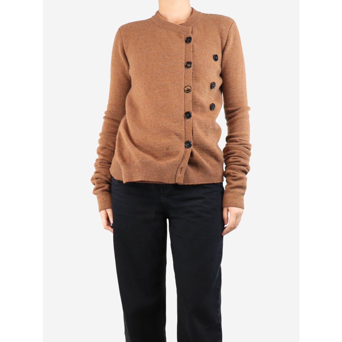 Brown knit sweater with button detail , UK 8 main product photo