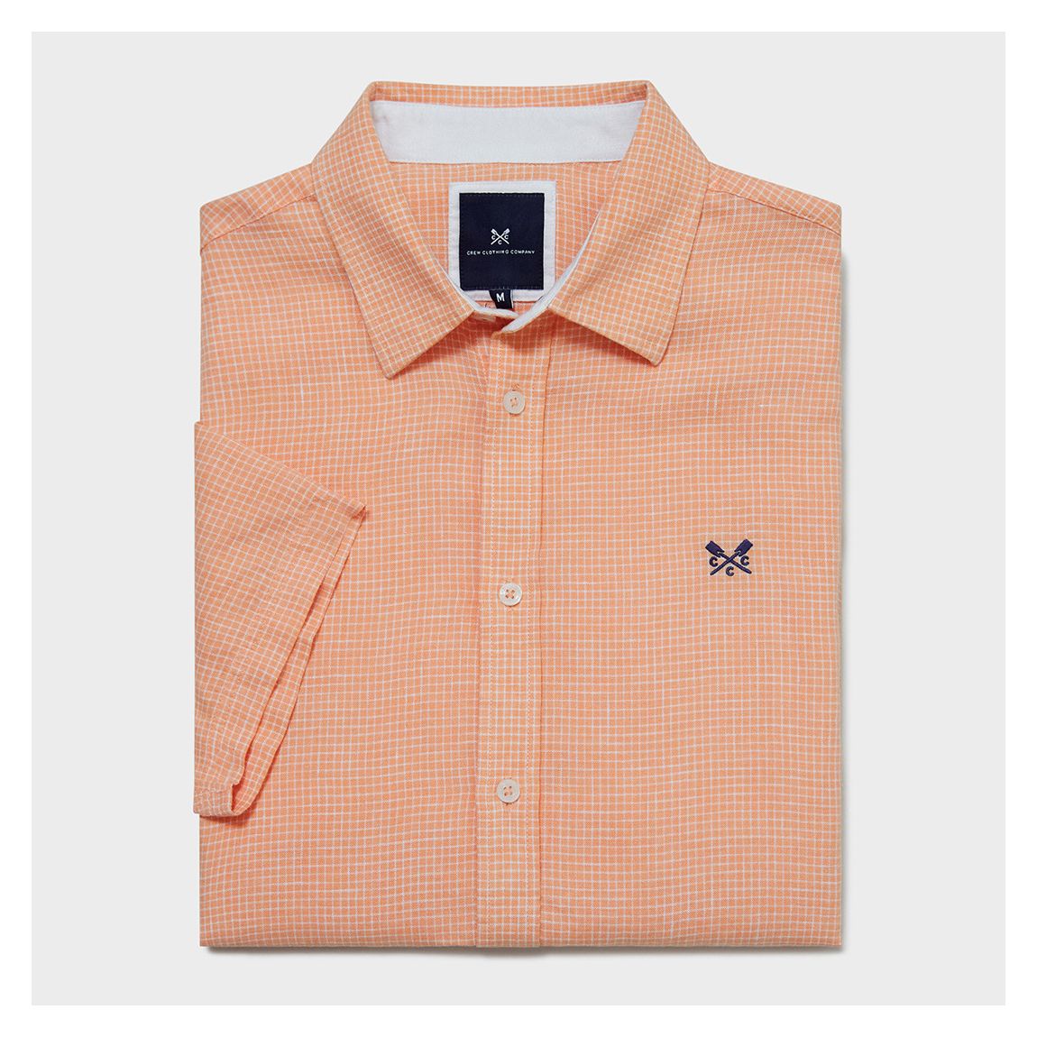 Coral Check Short Sleeve Linen Shirt main product photo