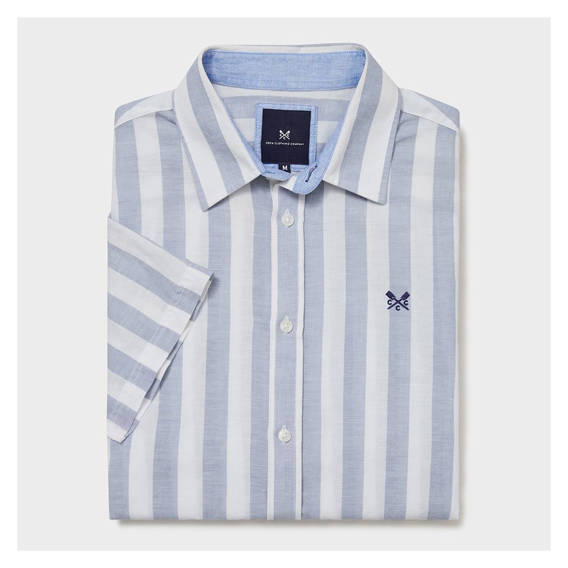 Blue/White Stripe Short Sleeve Linen Shirt main product photo