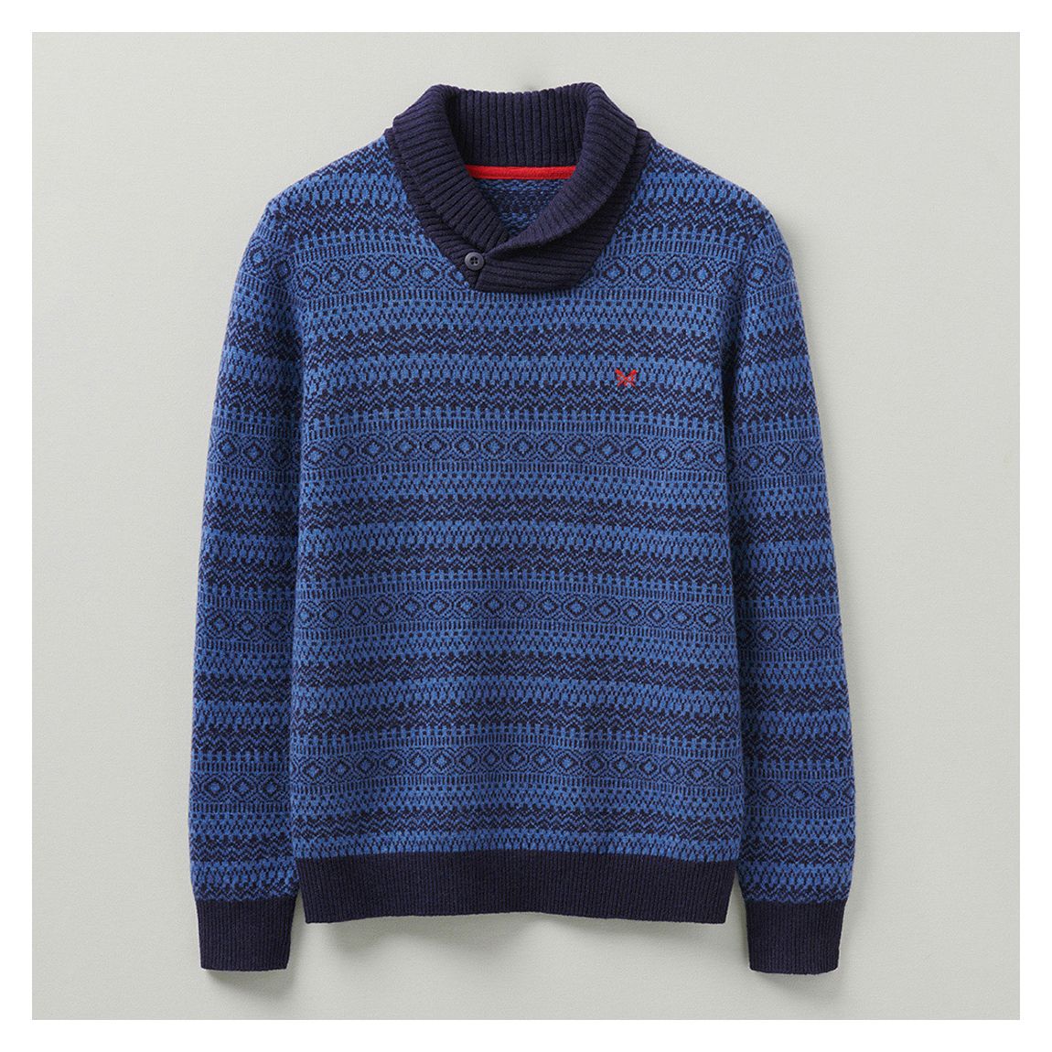 Indigo Shawl Neck Fair Isle Jumper main product photo
