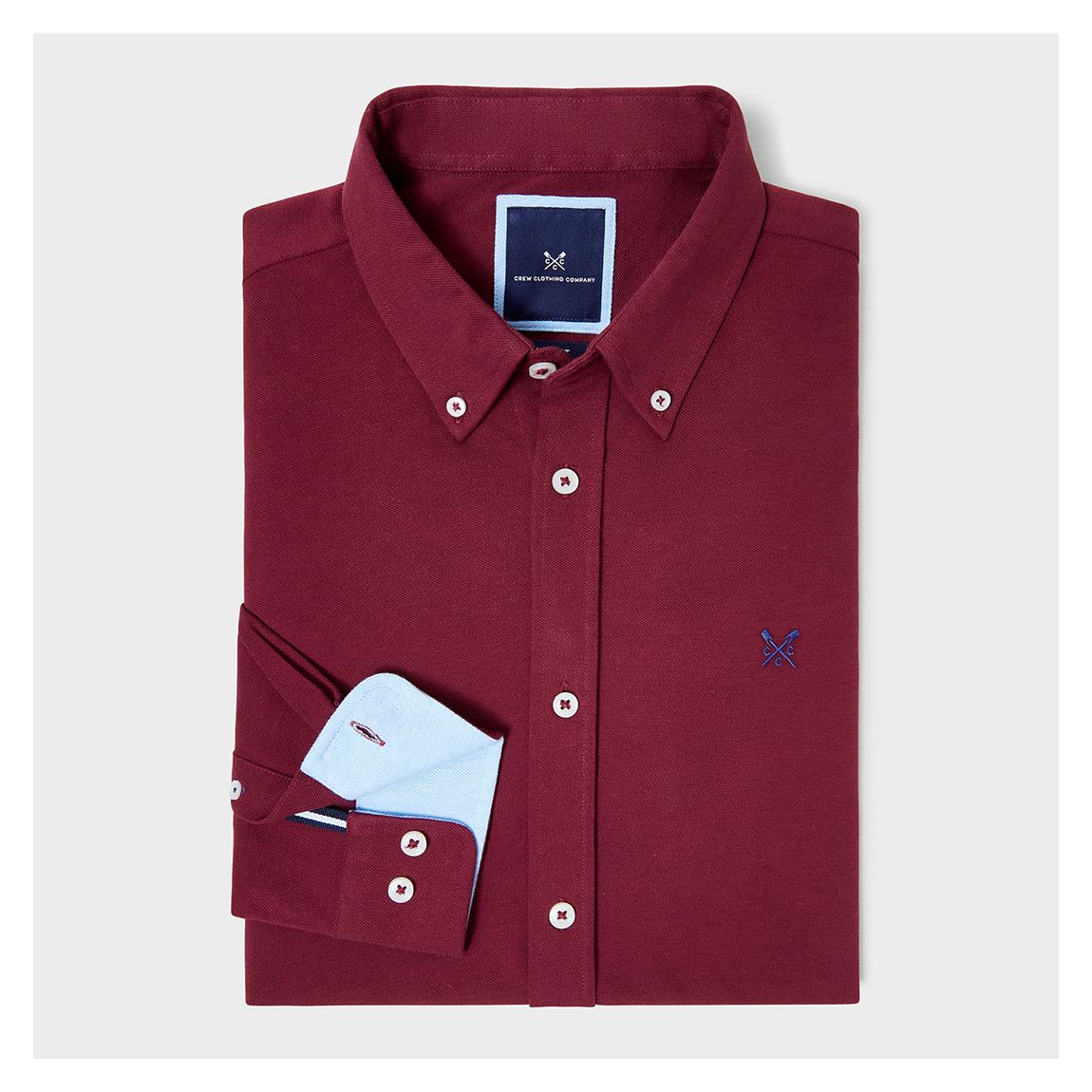 Burgundy Long Sleeve Pique Shirt main product photo
