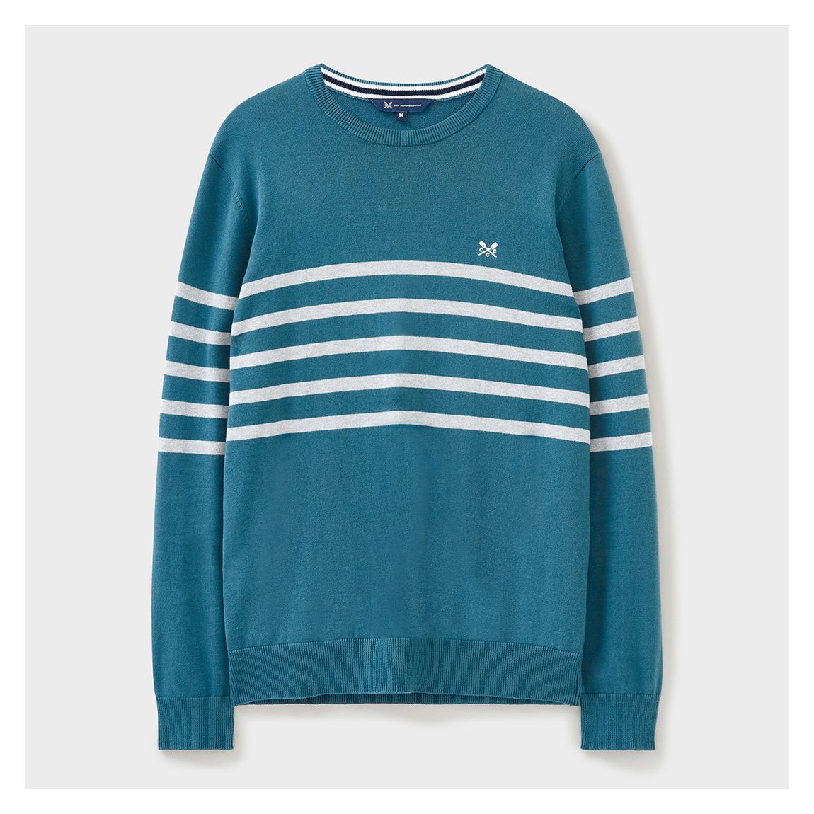 Turquoise Ross Striped Knit Jumper main product photo