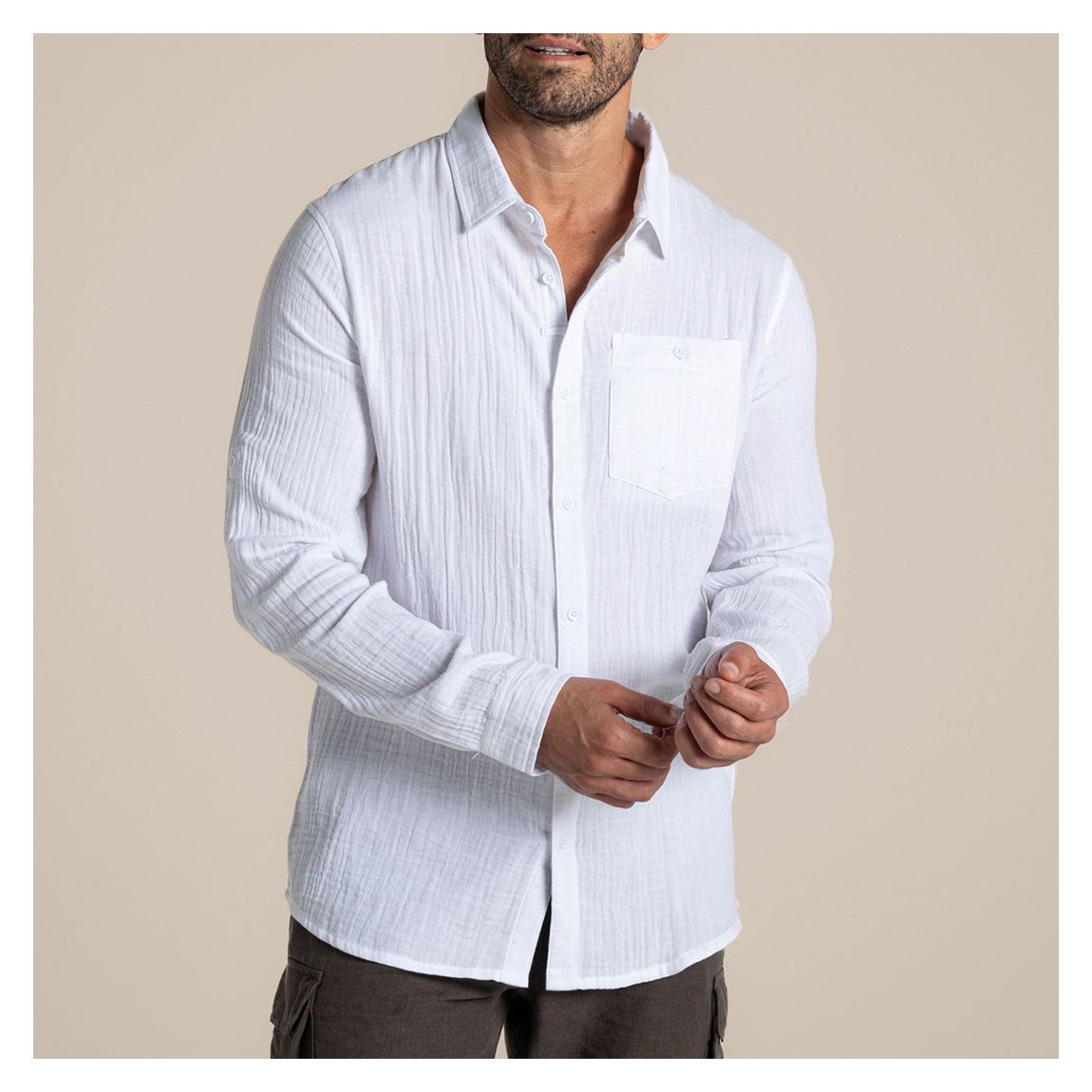 White Moro Long Sleeve Shirt main product photo