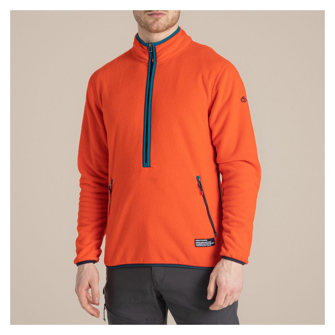 Orange CO2 Renu Half Zip Fleece main product photo