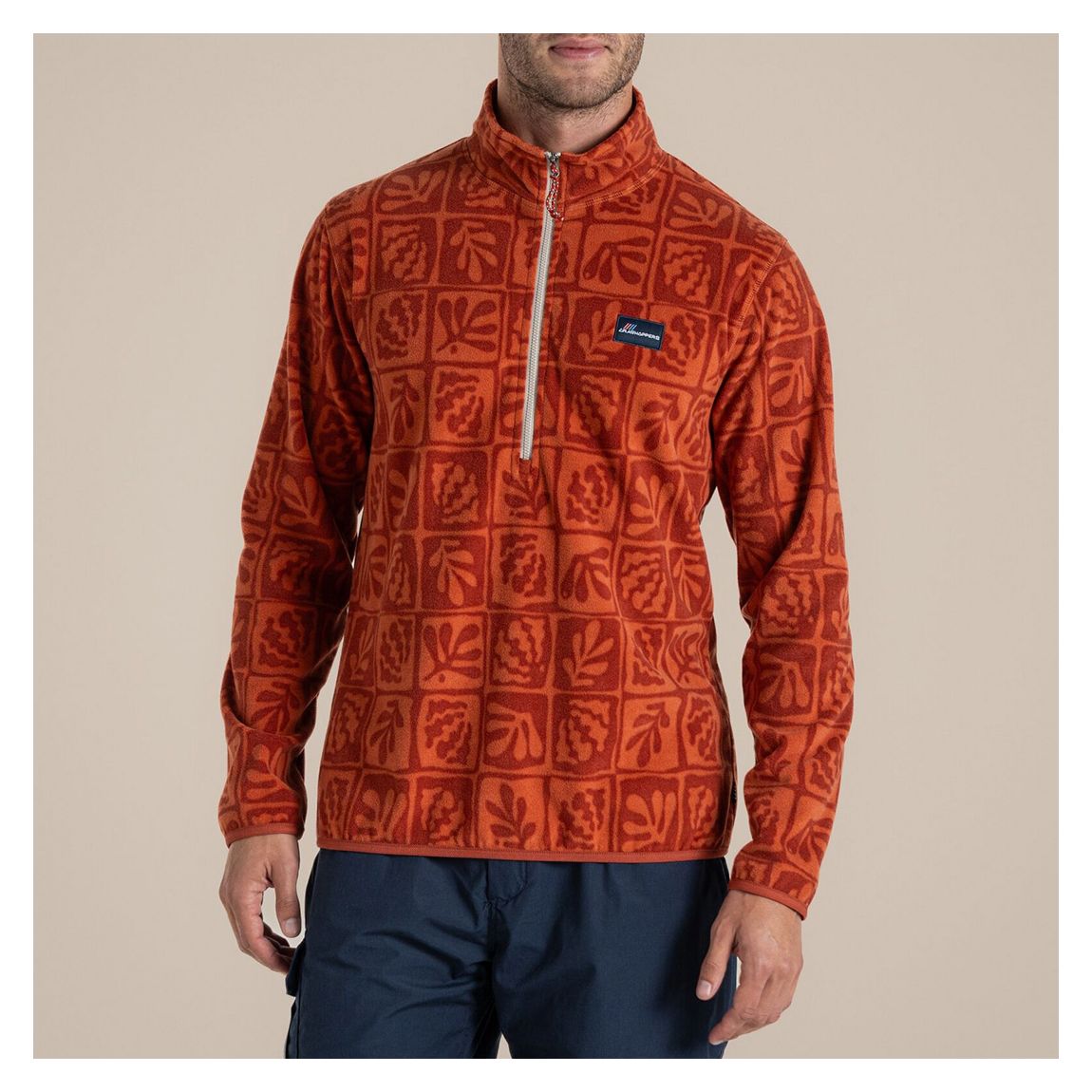 Red/Orange Printed Galdie Half Zip Fleece main product photo