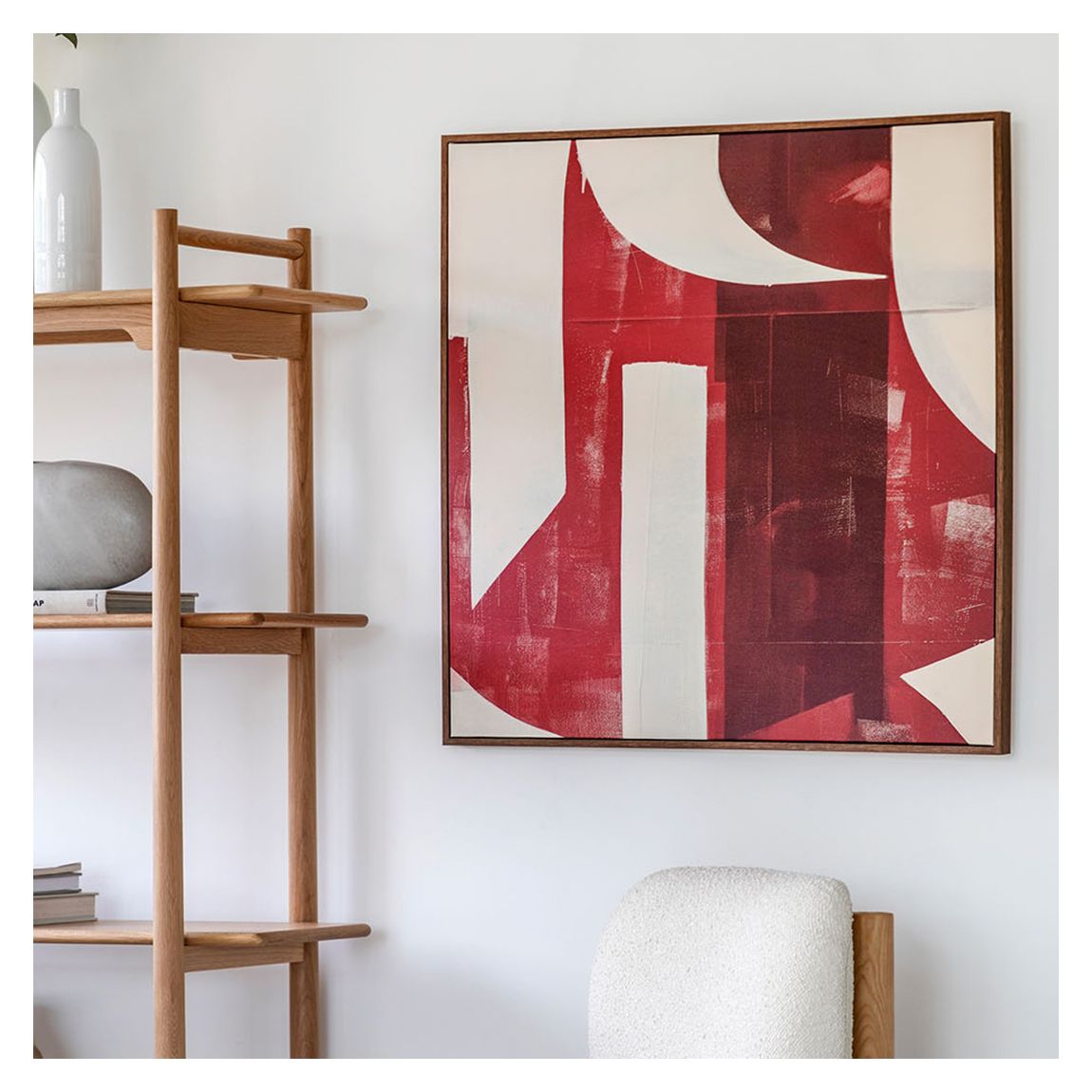 Ruby Abstract Framed Canvas 800x800mm main product photo