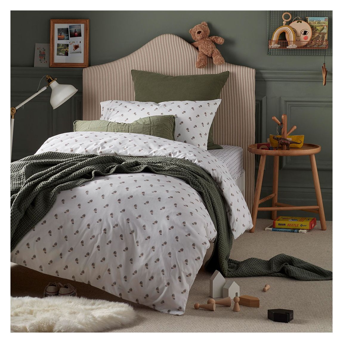 Acorn 100% Organic Cotton Duvet Cover Set, Single, Multi main product photo