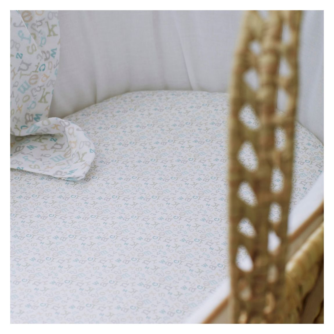 ABC 100% Organic Cotton Moses Fitted Sheet, Multi main product photo