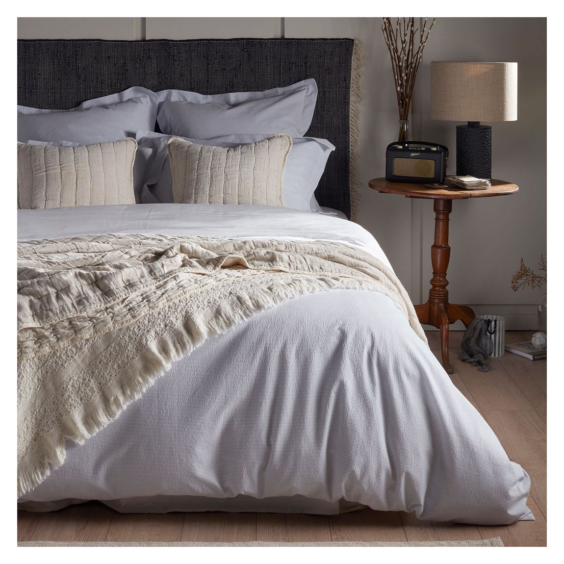 Cream Filipa 100% Cotton Throw, Cream main product photo