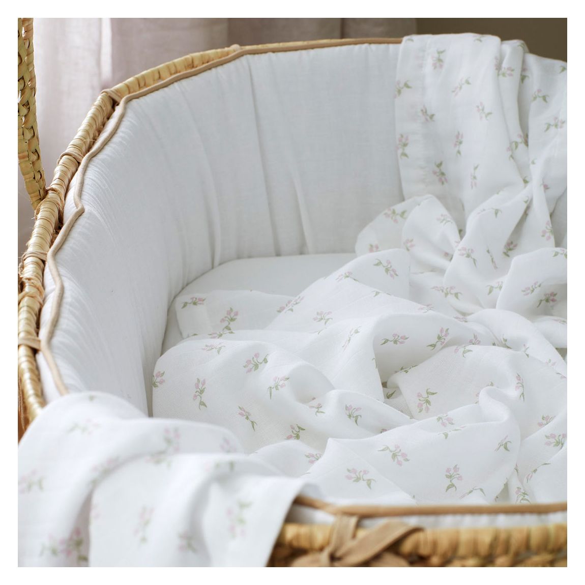 White Fleur 100% Organic Cotton Muslin, Large, White main product photo