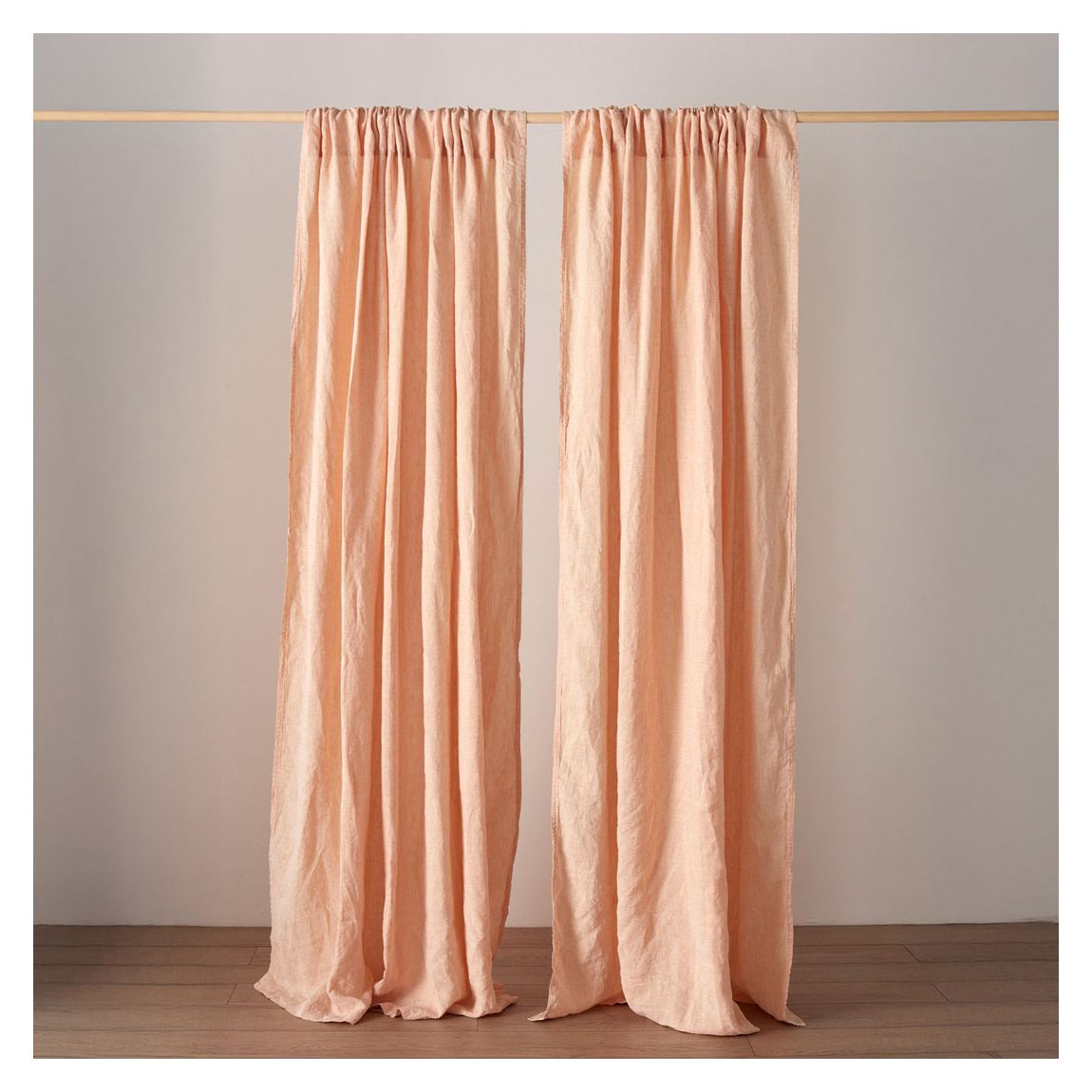Peach 100% Linen Single Curtain, 168x229cm, Orange main product photo