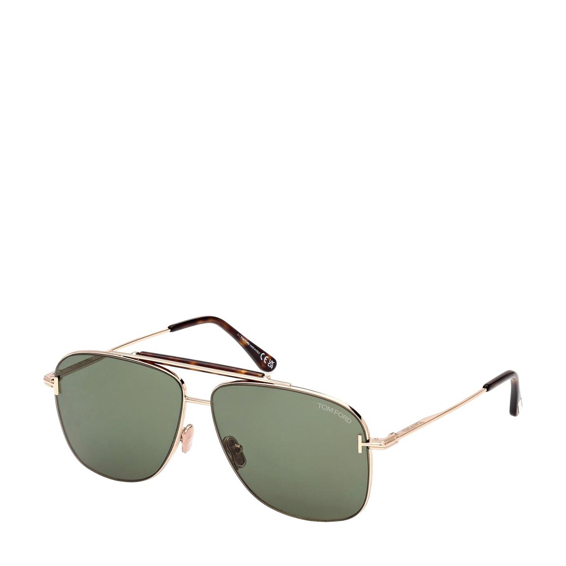 Men's Shiny Rose Gold/Green Jaden Tom Ford Sunglasses 60mm main product photo