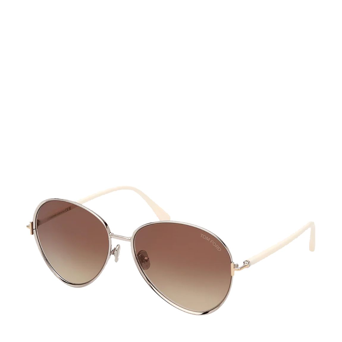 Women's Shiny Palladium/Brown Mirror Rio Tom Ford Sunglasses 59mm main product photo