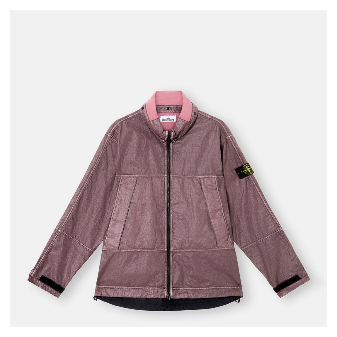 Burgandy Hooded Raw Linen Jacket main product photo