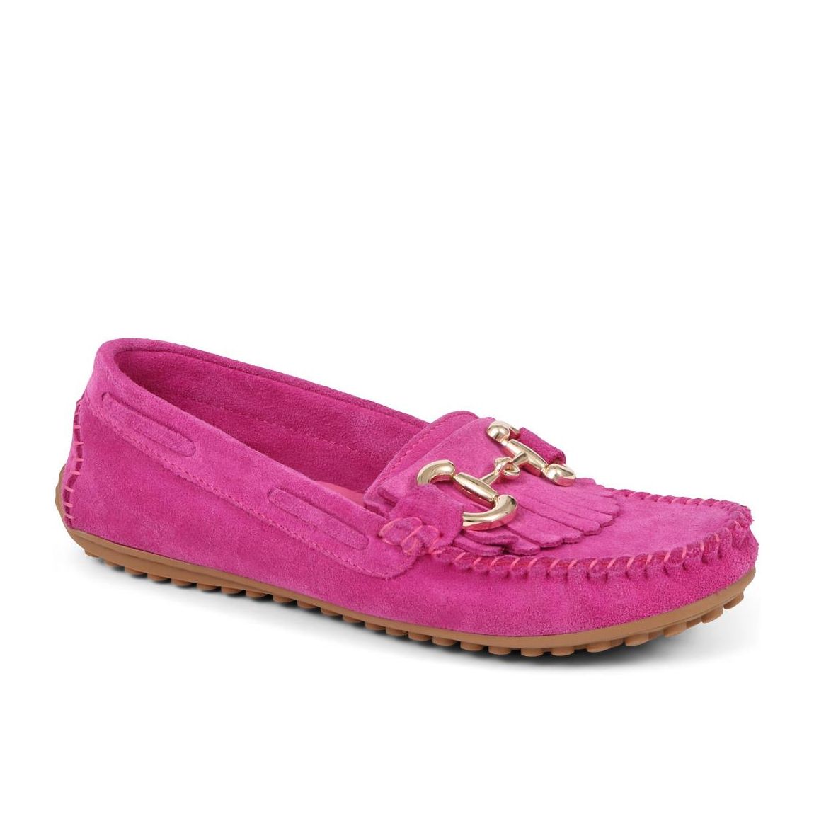 Giustina Suede Buckle Moccasins main product photo