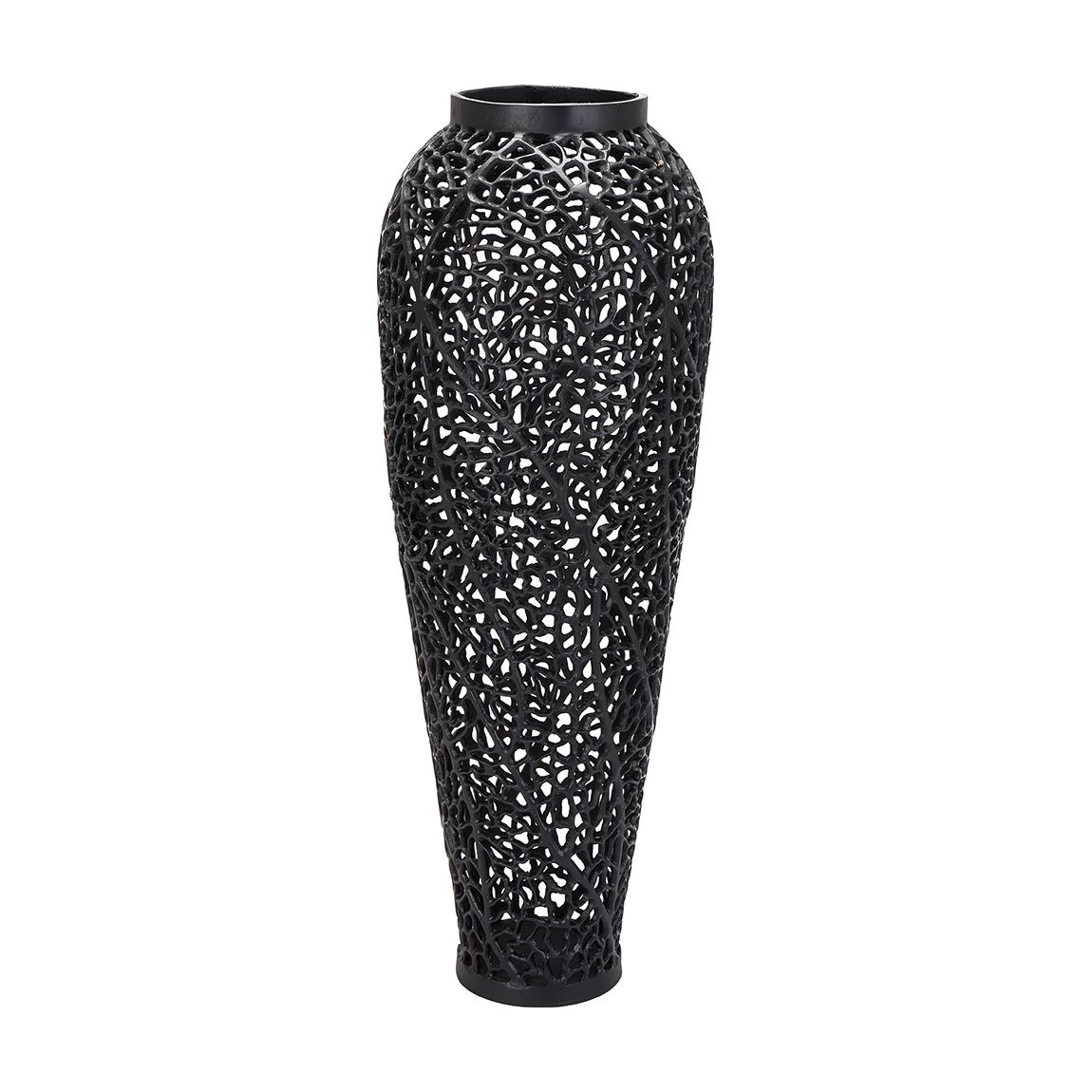 Cast Lattice Large Vase, Black main product photo
